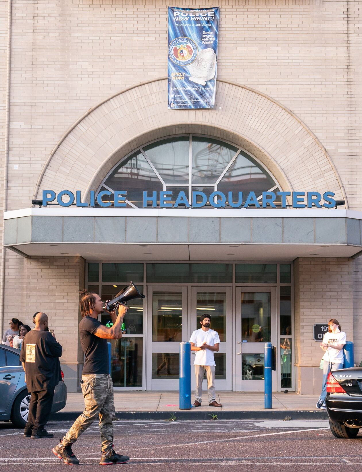 Darryl Ross protest at St. Louis police headquarters